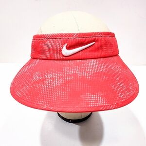 Nike Women’s Dri-FIT Big Bill Golf Visor Red Wide Brim Swoosh OSFM